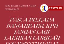 PERS RILLIS FORUM AMBIN DEMOKRASI : PASCA PILKADA BANJARBARU, KPU JANGAN LAGI LAKUKAN LANGKAH INKONSTITUSIONAL